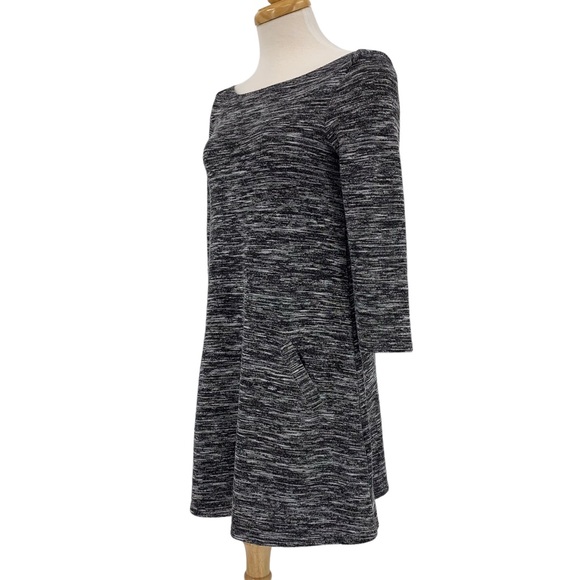 Hollister Black & White Marked Knit 3/4 Sleeve Tunic Style Sweater Dress, Small - Picture 4 of 16